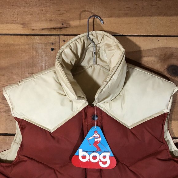 NEW Vintage B.O.G 50% Down 50% Feathers Vest Mens Size Medium Snap Button Up - Picture 2 of 11